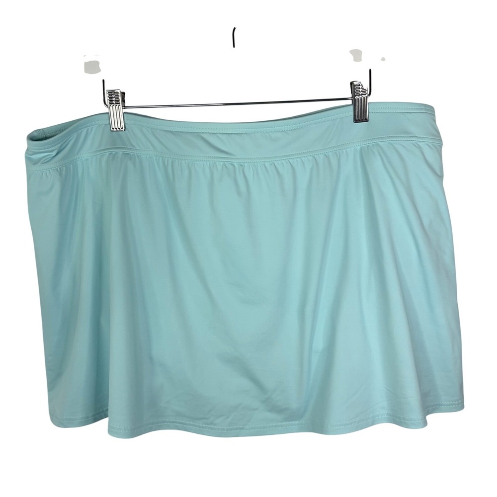 Lands' End Aqua Blue Swim Skirt‎ Skort Bottoms Womens Plus 20W Built In Brief - Picture 2 of 9